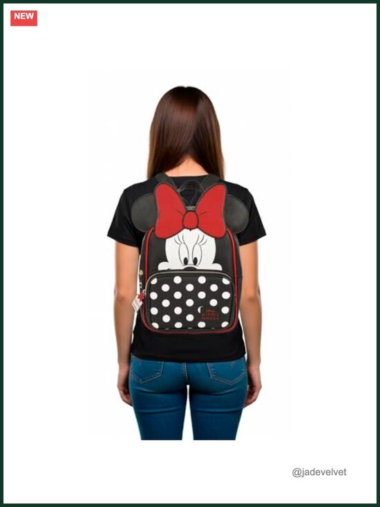 Minnie Mouse Mini Backpack Polka Dots 3D Ears Bow PU Adjustable Straps main image 6